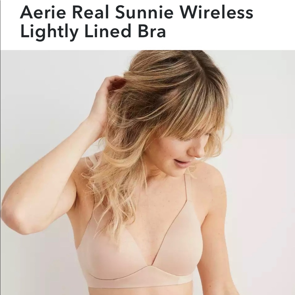 Aerie Real Sunnie Wireless Lightly Lined Bra in Sands